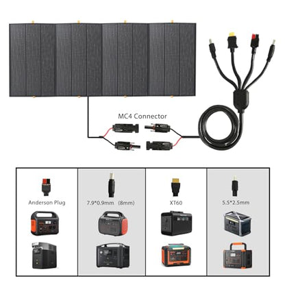 800W Portable Solar Panel,2pcs 400W,Foldable Solar Panel Power Backup,36V Output Solar Charger for Power Station Off Grid Outdoor Activities, RV, Marine,Camping, Solar Generator, IP67 Waterproof - size: 2 Pack