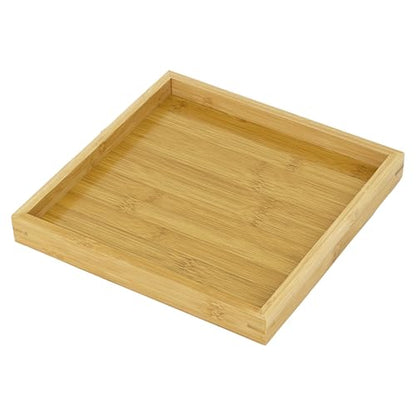 Natural Bamboo Serving Tray Platter 9.75 x 9.75 Square, Bamboo - color: Bamboo, size: 9.8" x 9.8" x 1.2"