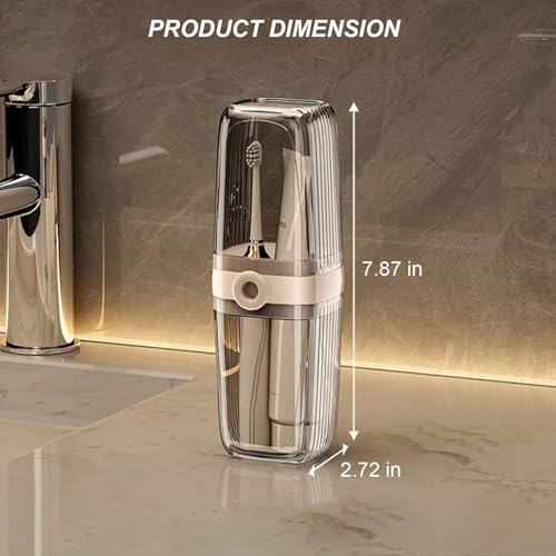 Toothbrush Travel Case Portable Clear Grey Toothbrush Holders with Cover, Leakproof Toothbrush & Toothpaste Holder for Traveling School Camping Business Trip Bathroom - color: 1 Pc-clear Coffee