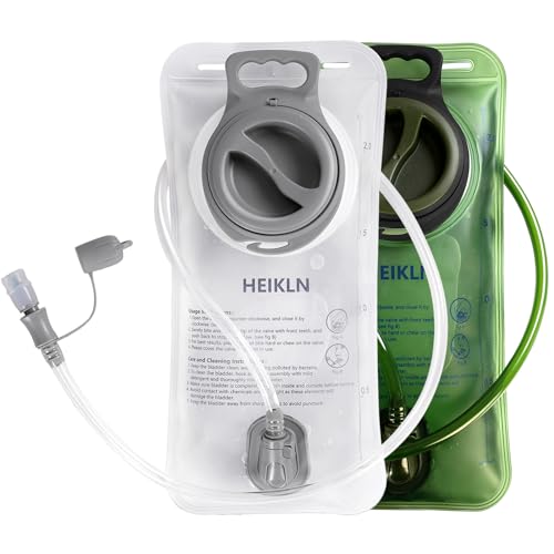 HEIKLN Hydration Bladder 1.5L-2L-2.5L-3L,Leak Proof Water Reservoir, BPA Free Military Water Storage Bladder Bag Hydration Pack Replacement Easy Clean for Bicycling Hiking Camping Hunting Running - color: 2L Green+White