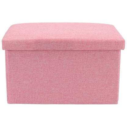 HOZEON 3 Pack 15.7 x 9.8 x 9.10 Inches Folding Storage Ottoman, Pink Rectangle Footrest Seat, Multifunctional Foot Stool for Living Room, Office, Traveling, Fishing, Camping - color: Pink