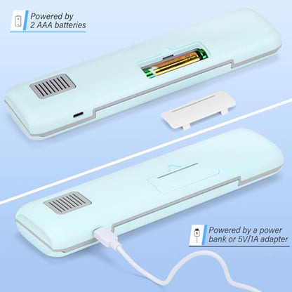 YourMate UVC Toothbrush Case Travel Toothbrush Covers Case for Houshold and Traveling Power by AA Battery or USB-C Blue - color: Blue