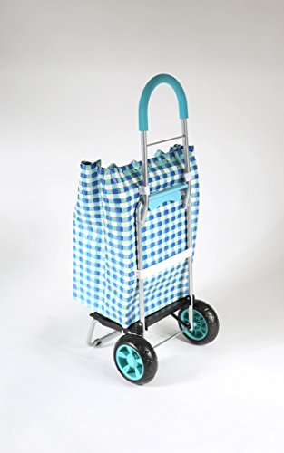 dbest products Trolley Dolly Shopping Grocery Foldable Cart Storage Mom, Blue Polka Dot - color: Blue Basket Weave, style: Cart