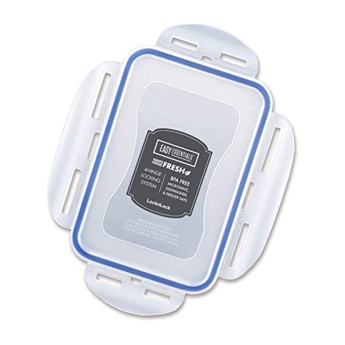 LOCK & LOCK Easy Essentials Food Storage lids/Airtight containers, BPA Free, 10 Piece - Square, Clear - size: 10 Piece, style: 10 Piece
