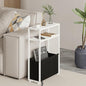 Leomonio Narrow Side Table, Slim End Tables with Fabric Basket, Skinny Table for Small Spaces, Thin Bedside Table for Living Room, Bedroom, White, ZBZ01 - color: White