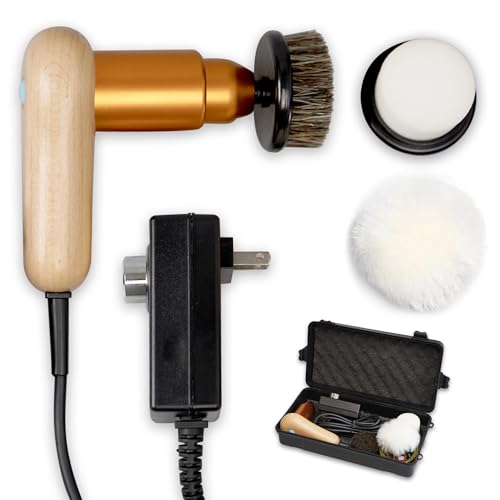 Smart Shoe Polisher Kit, 75W Electric Shoe Polisher with Adjustable Speed, Automatic Shoe Shine Kit , Portable Leather Care Cleaning Kit for Shoes, Boots,Bags, Sofa (Muticolor)