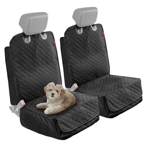 Lusso Gear Dog Car Seat Cover for Front Seat (2 Pack) - 100% Waterproof, Nonslip - Full Protection for Passenger Chair, Captain Chairs - Rear Seat Protector for Dogs - Fits Cars, Trucks, SUVs - color: - Single Seat - Black
