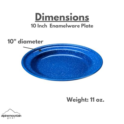 10 Inch Enamelware Plate for Camping and Backpacking - Cookware Gear Essentials for Camping and Backpacking (Made by Caddis Sports) - style: 10 Inch Plate
