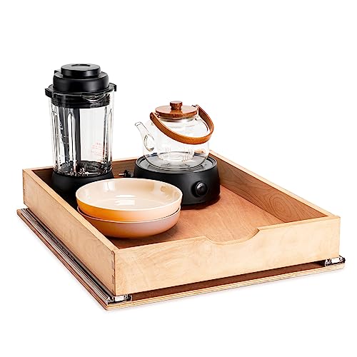 Fully Assembled Pull Out Cabinet Drawer, Wood Pull Out Cabinet Organizer, Soft Close Slide Out Pull Out Drawers for Kitchen Cabinets, Fast and Easy DIY Installation, 18”W x 21”D - size: 18”W x 21”D