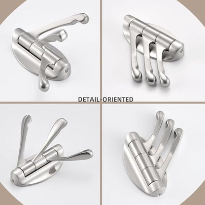 Angle Simple Bathroom Towel Hook, Metal Foldable Swivel Hook, Robe Coat Hanger for Wall, Brushed Nickel - color: Brushed Nickel, size: 1 Pack