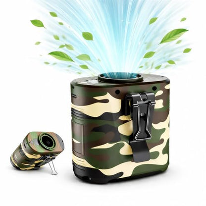 BARCHI HEAT Waist Fan,10000mAh Rechargeable Belt Clip Fan,5-Speed Portable Shirt Fan with 16000RPM Motor,Up to 30H Runtime,Hands-Free Cooling for Outdoor Work,Construction, Camping,Hiking