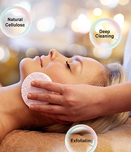 METUUTER 50 PCS Compressed Facial Sponges for Estheticians- 100% Natural Cellulose Face Sponge Professional Cosmetic Spa Sponges for Face Cleansing, Massage, Pore Exfoliating, Mask, Makeup Removal - color: White