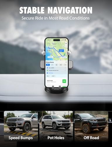 Bracketron AutoGrip Dash & Window Mount- Phone Mount for Car with One-Handed Operation, Universal Cell Phone Holder Car for Dashboard, and Window Fits Phones Up to 3.75"