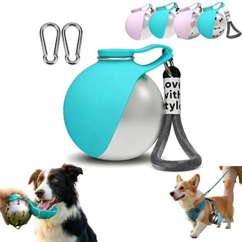 Foldable Pet Water Bottle for Travel, 2 in 1 Portable Dog Water Bottle with Bowl, Water Bottle for Dogs on Walks, with Stainless Steel Cup & Silicone Bowl for Walking Hiking (C 1PC) - color: C 1PC