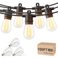 Svater Outdoor String Lights 100 FT, Patio for Outside with Shatterproof S14 Bulbs, Waterproof LED Hanging Light for Cafe Backyard Bistro Party, Warm White - size: 100FT