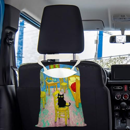 Black Cat Car Trash Bag, Car Trash Bag Hanging, Funny Waterproof Cars Back Seat Hanging Organizer and Storage Trash Bags for Vehicle Travelling Camping - color: Cat10