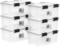 IRIS USA WeatherPro 19 Qt Storage Bins with Lids, 6 Pack, BPA-Free Plastic Gasket Box with Tight Latch and Seal, Stackable Nestable Tote Tub - Clear/Black - size: 19 Qt, style: 6 Pack