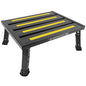 Adjustable Height Aluminum RV Step, Stable Foldable Platform Step Stool, Supports Up to 1,000 lb, Non-Slip Rubber Feet and Platform Mat, Easy to Carry (Black) - color: Black