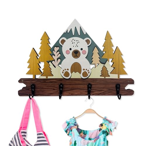 Dog Leash Holder for Wall Mount, Farmhouse Wooden Dog Claw Hooks, Paws Key Rack Accessories for Rustic Home Decor (L) - size: Large