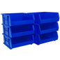 Akro-Mils 30250 AkroBins Plastic Storage Bins, Space-Saving Stackable Bins for Garage, Pantry, Craft Organization, 15" x 16" x 7", Blue, 6-Pack - color: Blue