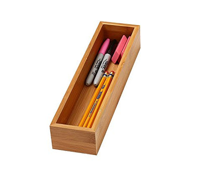 YBM HOME Bamboo Drawer Organizer Box Multi-Use Storage for Junk Drawer, Office, Home, Kitchen, Bedroom, Children Room, Craft, Sewing, and Bathroom, 3x12x2 Inch - size: 3x12x2 Inch ( Pack of 1 )