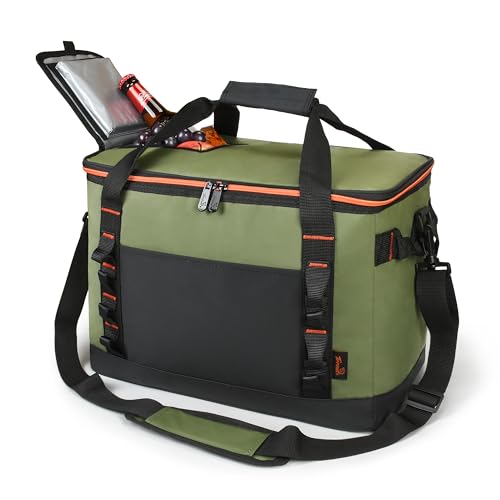 Tirrinia Large Cooler Bag Insulated, 48 Cans Leakproof Soft Camping Coolers, Portable Beach Cooler with Shoulder Strap for Picnic, Beach, Travel Road Trip