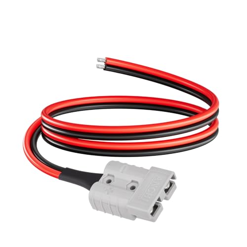 ELFCULB 10AWG 2FT Anderson Connector 50 Amp Cable,Anderson SB50 Plug Battery Quick Connector Cable for Solar and Wind Energy Systems Battery Power Connections - size: 2FT