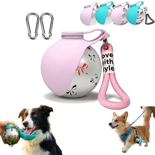 Foldable Pet Water Bottle for Travel, 2 in 1 Portable Dog Water Bottle with Bowl, Water Bottle for Dogs on Walks, with Stainless Steel Cup & Silicone Bowl for Walking Hiking (B 1PC) - color: B 1PC