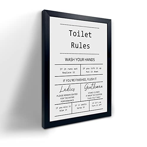 YongArt Toilet Rules Quotes Bathroom Sign - Funny Bathroom Decor Bathroom Signs, Funny Bathroom Wall Art, Bathroom Decor Signs, Funny Bathroom Signs, Toilet Art, Guest Bathroom Wall Decor - color: Toilet Rules Quotes, size: 8"L x 10"W