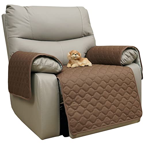 Eismodra Waterproof Recliner Chair Covers for Reclining Couch Slipcovers Seat Cushion,Anti-Slip Sofa Cover for Dogs Pets Furniture Protector Washable,Brown Set (3 Pieces) - color: Brown, size: 3 Pieces Set | 23 x 35 inches