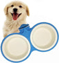 Pet Durable Bowl Cage Bowl, Pet Food Water Removable Bowls with Bolt Holder Hanging Cage Coop Cup Non-Skid Feeder Set Double Diners Portable for Feeding Dogs Cats Birds (Blue) - color: Blue