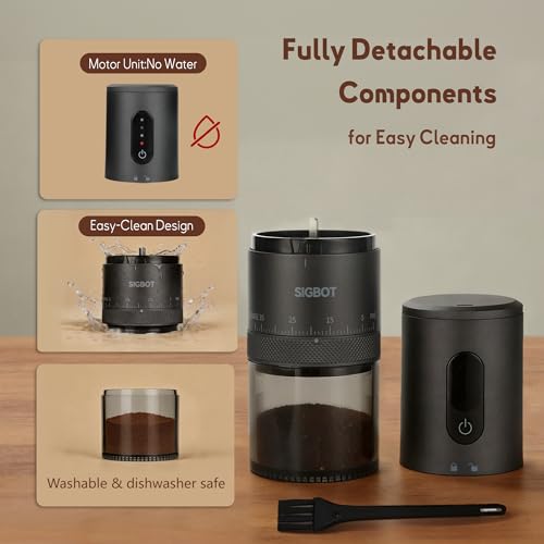 Portable Electric Burr Coffee Grinder -38 External Grind Settings - 1.7X Faster Grinding-Conical Ceramic Burrs&2000mAh Battery-Espresso Grinder for Travel, Camping, Home,Office
