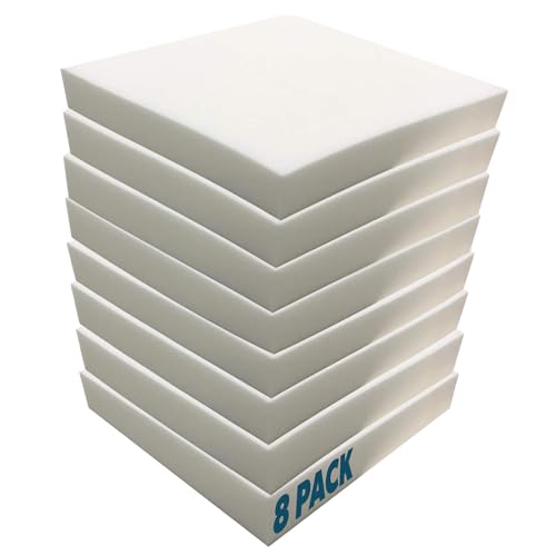 Foamma High Density Upholstery Foam, 1" x 24" x 24" 8-Pack - Couch Cushion Foam Replacement Pad, High Density Pad for Seats, Pillows, Chairs, and Craft Projects - color: High Density, size: 1" x 24" x 24", style: 8 Pack