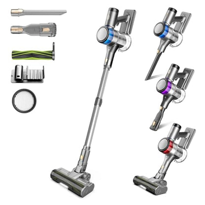 Dzaki S9X Vacuum Cleaners for Home,400W 50KPa Cordless Stick Vacuum Cleaner,Up to 55 Mins Runtime,Smart Induction Auto-Adjustment,Rechargeable Battery Vacuum Cordless for Carpet Floor Pet Hair