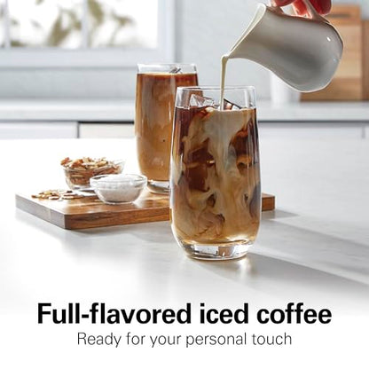 Hamilton Beach 2-Way 12 Cup Programmable Drip Hot and Iced Coffee Maker & Single Serve Coffee Machine, AquaFlow Showerhead, Glass Carafe, Auto Pause and Pour, Black (47500J) - color: Black