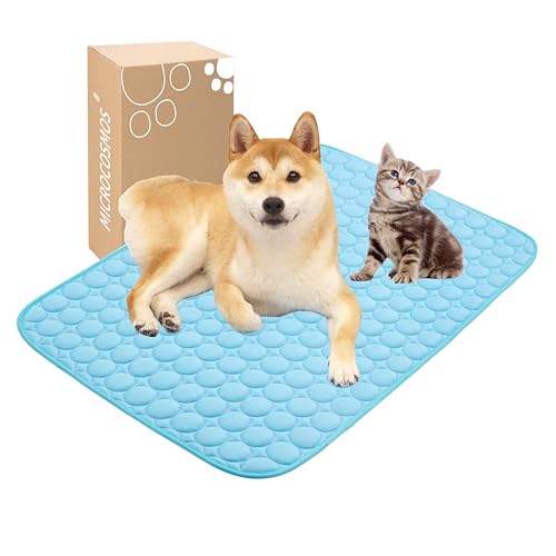 MICROCOSMOS Summer Cooling Mat & Sleeping Pad- Water Absorption Top, Materials Safe, Easy Carry, EZ Clean. Keep Cooling for Pets, Kids and Adults.(Blue, 28" x 22") - color: Blue, size: 28" x 22"