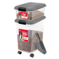 IRIS USA 30 lbs & 11 lbs Combo Airtight Dog Food Storage Container, Stackable Treat Box, 2-Cup Scoop, Wheels, Keep Fresh, Easy Mobility, Dark Gray - color: Dark Gray