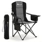MOON LENCE Heavy Duty Camping Chair, 450LBS Capacity High Back Folding Chair with Cup Holder & Cooler Bag, Portable Outdoor Chair for Camping, Backyard, RV and Beach, 1 Pack