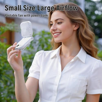 Mini Portable Handheld Clip On Rechargeable Personal Hand Fan with LED Display, Pocket Battery Operated 100 Speed Adjustable Small Fan for Travel/Outdoor/Concerts/Lash/Makeup/Gift(dark blue) - color: dark blue
