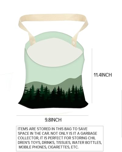 Car Garbage Can, Hanging Car Trash Can Bag for Vehicle, Travelling, Camping, Cute Car Back Seat Organizer, Dark Mountain - color: Dark Mountain