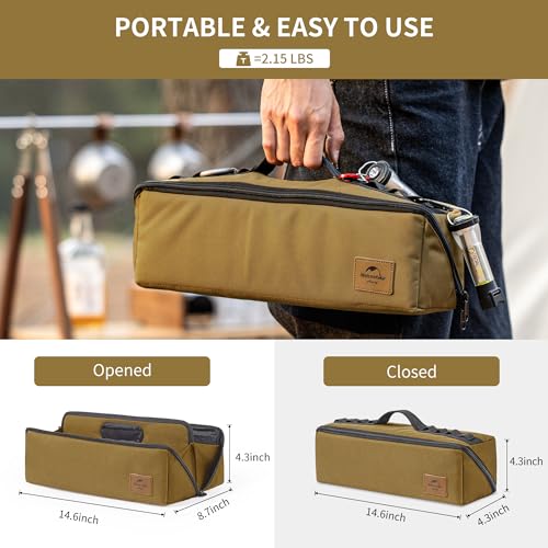 Naturehike Folding Tool Bag, Multifunctional Tool Storage Bag, Zippered Duffel Bag, Water Repellent Origanizer - color: Autumn Brown
