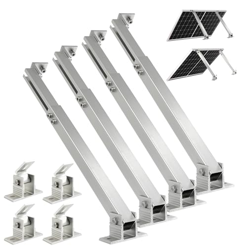 Solar Panel Mounting Brackets, 2 Sets Adjustable Solar Panel Tilt Mount Brackets, 14-27IN Adjust Solar Panel Rack, Support up to 100-450 Watt Mounting Bracket Set, Portable Stand for Roof RV Boat - size: 14-27in adjustable-2 set