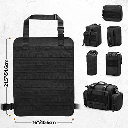 HODRANT 6 Pack Tactical Car Seat Back Organizer, Universal Vehicle Panel Storage Bag with 6 Detachable Molle Pouch Fits for Truck, Pickup, SUV, Bag Only