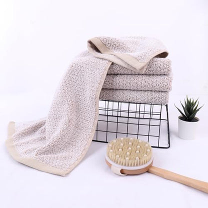 Everplush 4-Piece Premium Hand Towel Sets: Super-Soft, Highly Absorbent & Quick Drying Bathroom Towels – Versatile for Hotel, Bathroom, Shower, Spa, 16x30 Inches(Brown, 16" x 30") - color: Brown