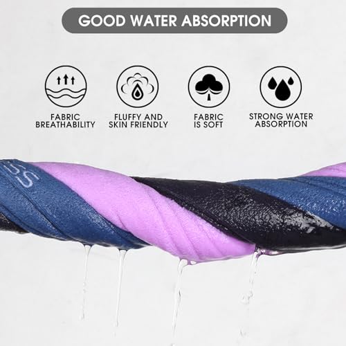 Microfiber Gym Towel Set for Men Women, Super Soft and Quick-Drying Towels for Fitness, Yoga, Cycling, Swimming (Blue, 3 Pack) - color: Blue