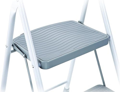 Rubbermaid 2-Step Steel Step Stool Ladder with Hand Grip, ANSI Type 2 Duty Rating, 225 lb Capacity, White - style: 2-Step