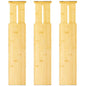VaeFae 3 Pack Bamboo Drawer Dividers, 4" High Adjustable 16.6" - 21.8" Clothes Drawer Organizers, Expandable Separators for Bedroom/Bathroom/Kitchen/Office Storage - size: 4''H, 16.6''-21.8''L, 3 Pack