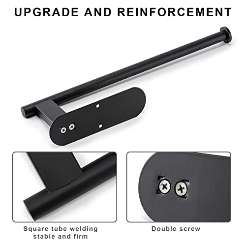 Honmein Paper Towel Holder, Upgrade SUS304 Stainless Steel Paper Towel Holder Under Cabinet, Bend-Resistant, Self-Adhesive or Drill mounting (Black) - color: Black