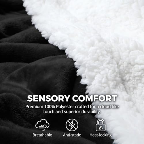 Kritter Planet Dog Blankets for Small Dogs, Soft Puppy Blanket, Pet Blankets for Cats, Lightweight & Washable, Perfect for Dog Beds, Car Seats, Creat, 30x40 inches - color: Black
