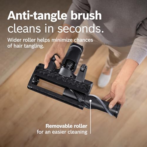 Bosch Unlimited 10 Cordless Stick Vacuum Cleaner - 2 Batteries Included, Up to 140 Min Total, Bendable Tube, Fast Charger, Pet Hair, Hard Floors and Carpets, 7 Accessories, Dark Cream